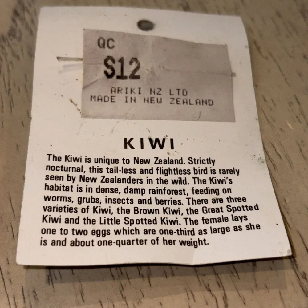 Ariki New Zealand Kiwi Gold Tone Zipper Puller NZ Wildlife